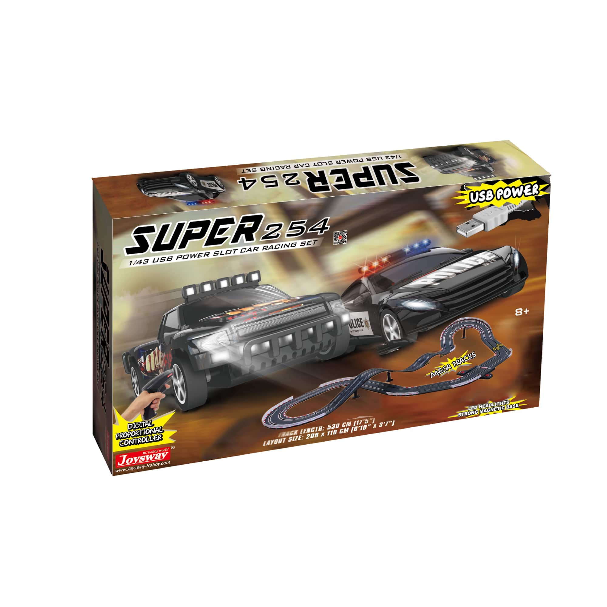 Joysway® Super 254 USB Power Slot Car Racing Set